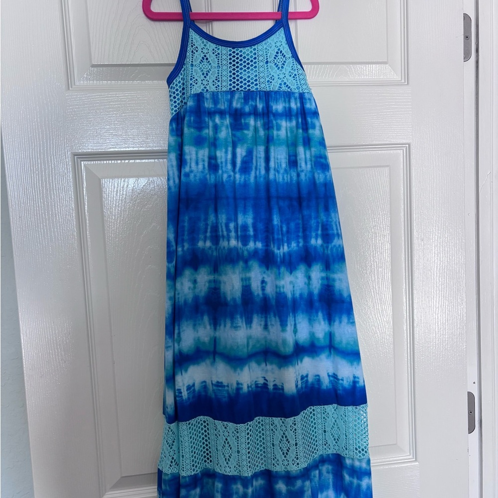 Blue Tie-Dye Kids Dress